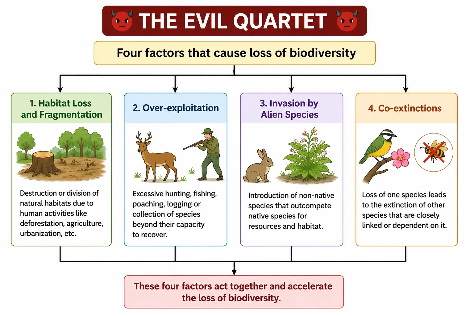 Flowchart image showing the Evil Quartet