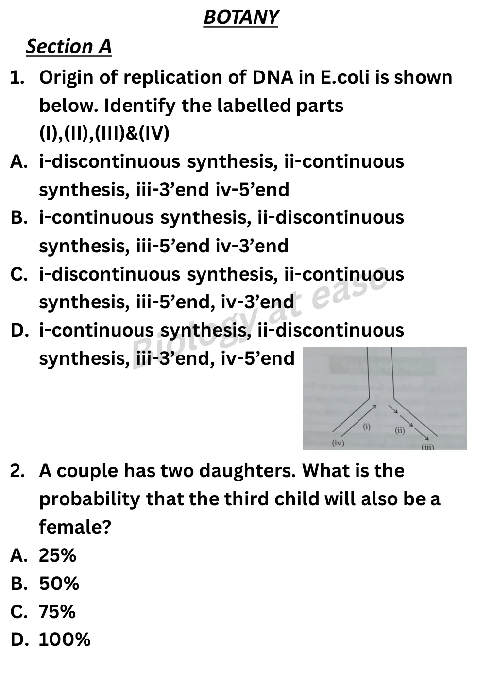 NEET Biology 100 Questions Full Mock 3 question sheet image 1