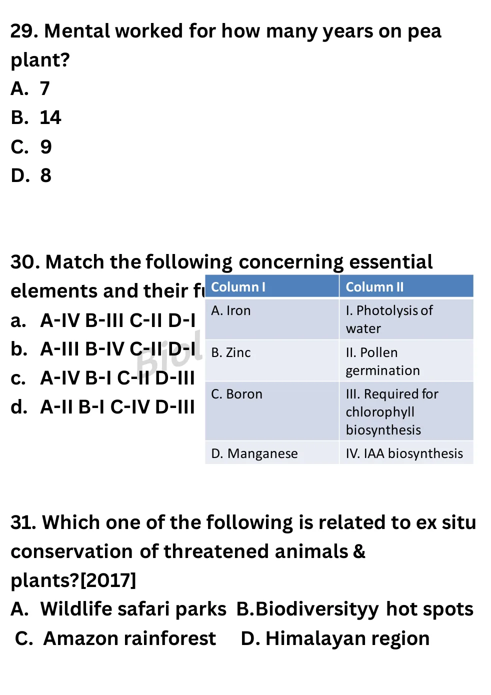 NEET Biology 100 Questions Full Mock 3 question sheet image 12
