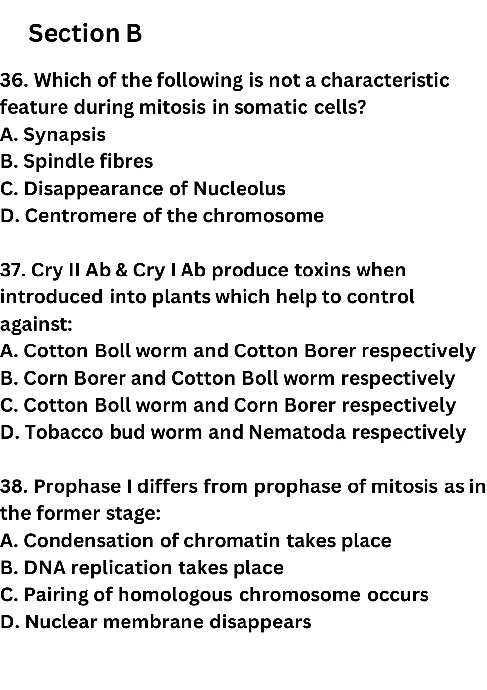 NEET Biology 100 Questions Mock 1 question sheet image 14