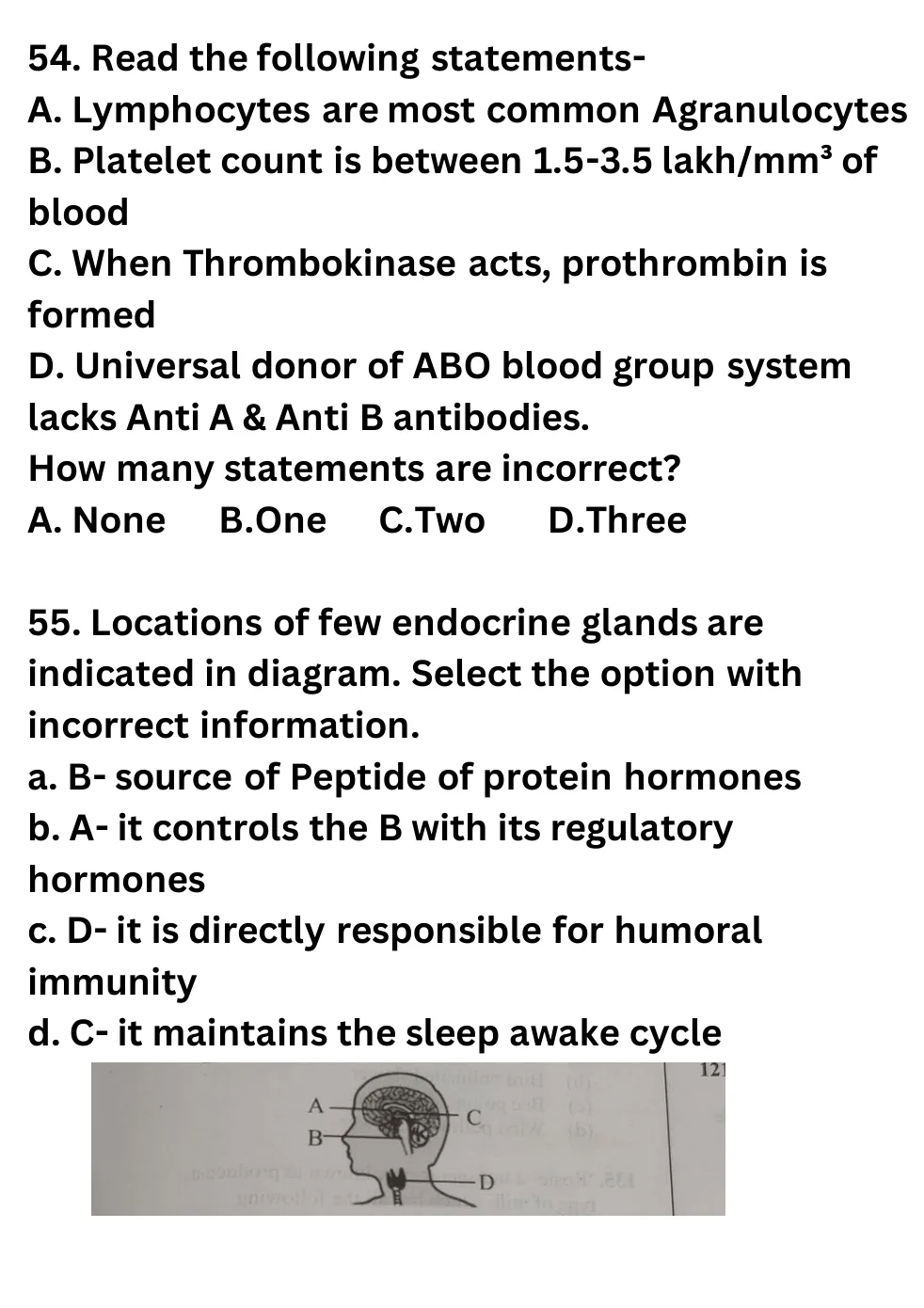 NEET Biology 100 Questions Mock 1 question sheet image 20