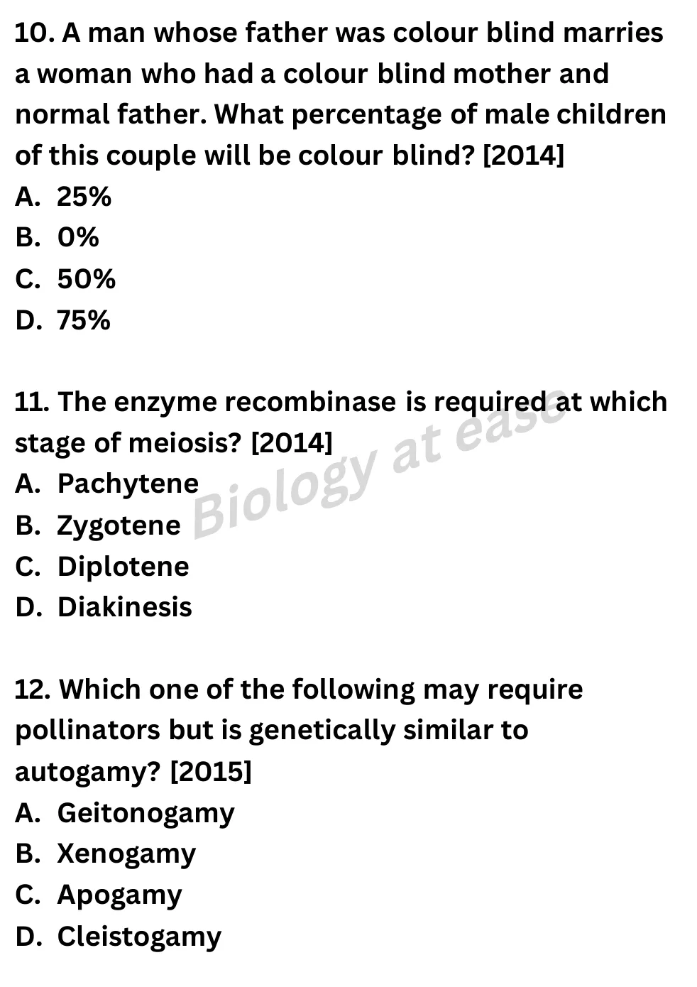 NEET Biology 100 Questions PYQs question sheet image 4