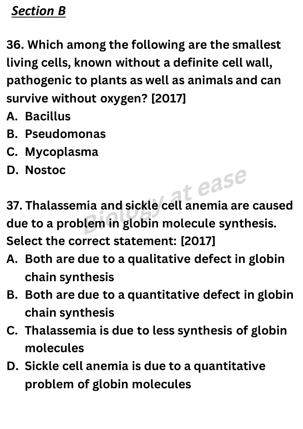 NEET Biology 100 Questions PYQs question sheet image 14