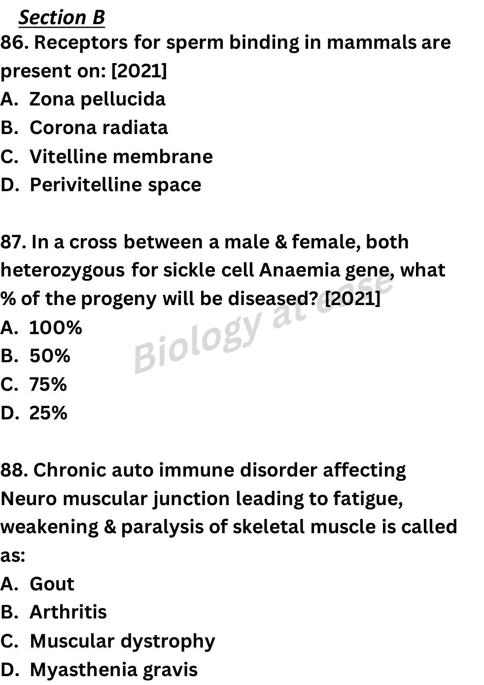NEET Biology 100 Questions PYQs question sheet image 31