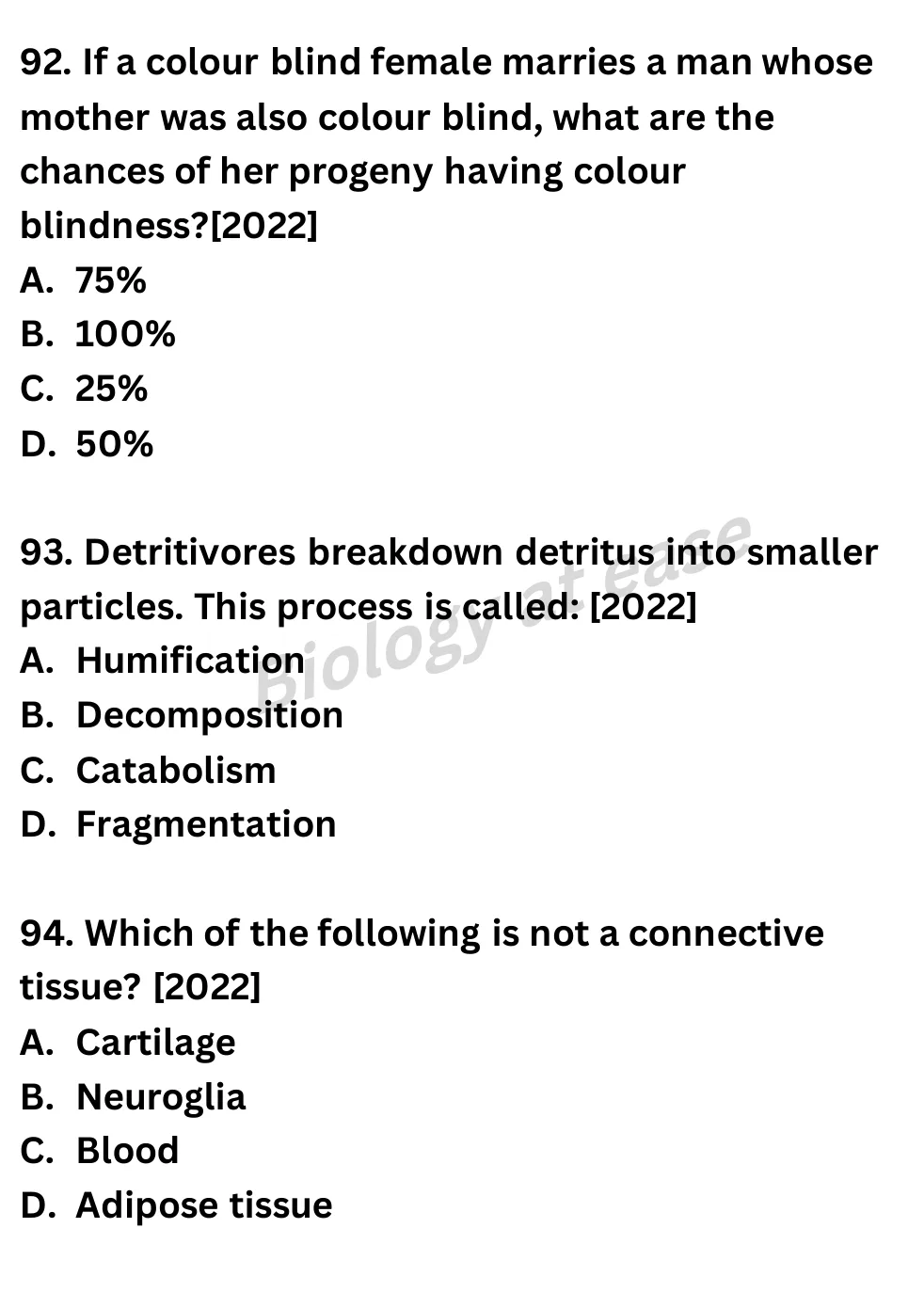 NEET Biology 100 Questions PYQs question sheet image 33