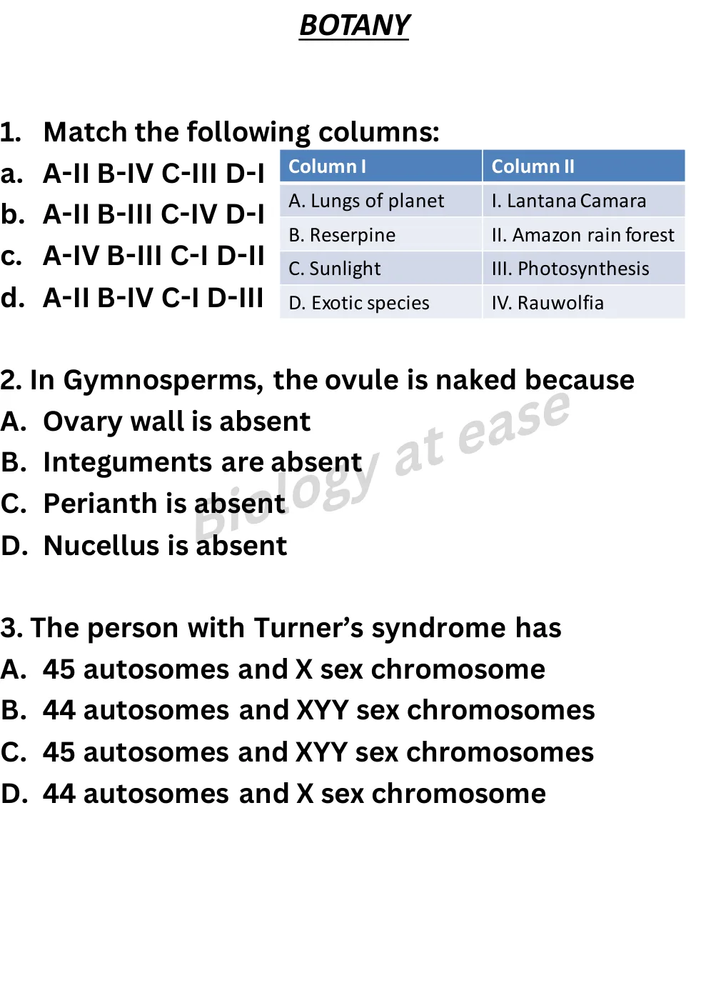 NEET Biology 70 Questions Full Mock question sheet image 1
