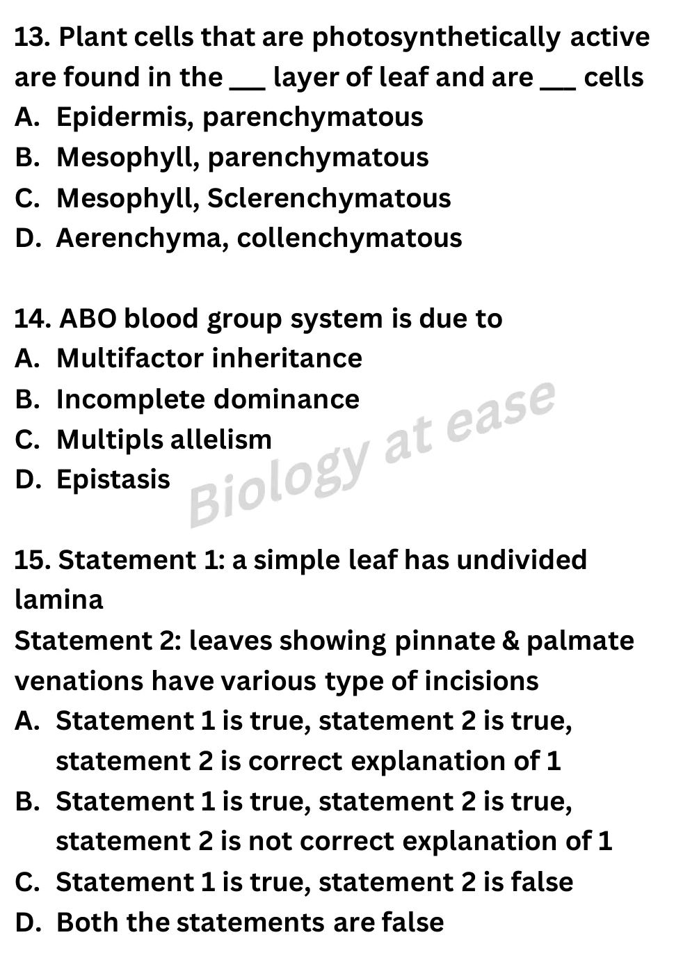 NEET Biology 70 Questions Full Mock question sheet image 6
