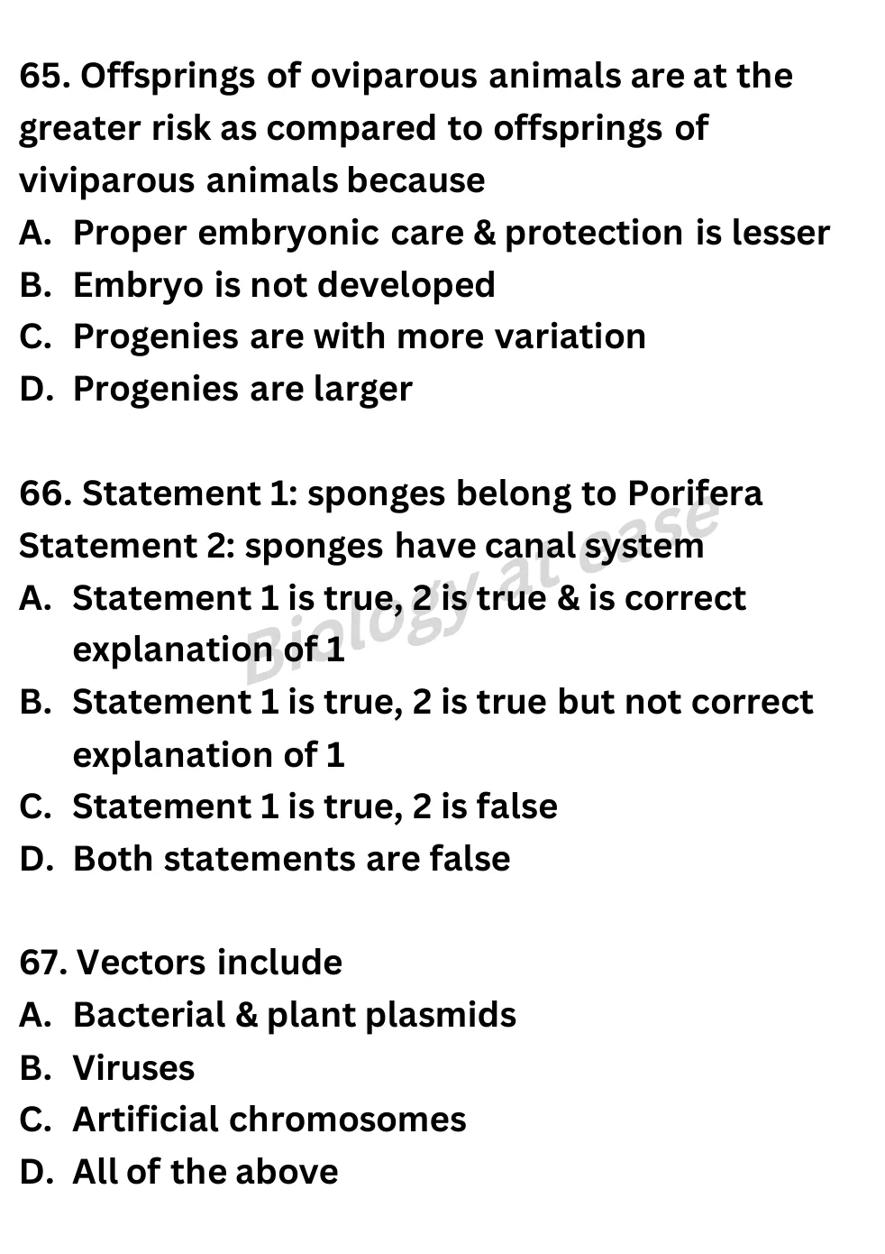 NEET Biology 70 Questions Full Mock question sheet image 26