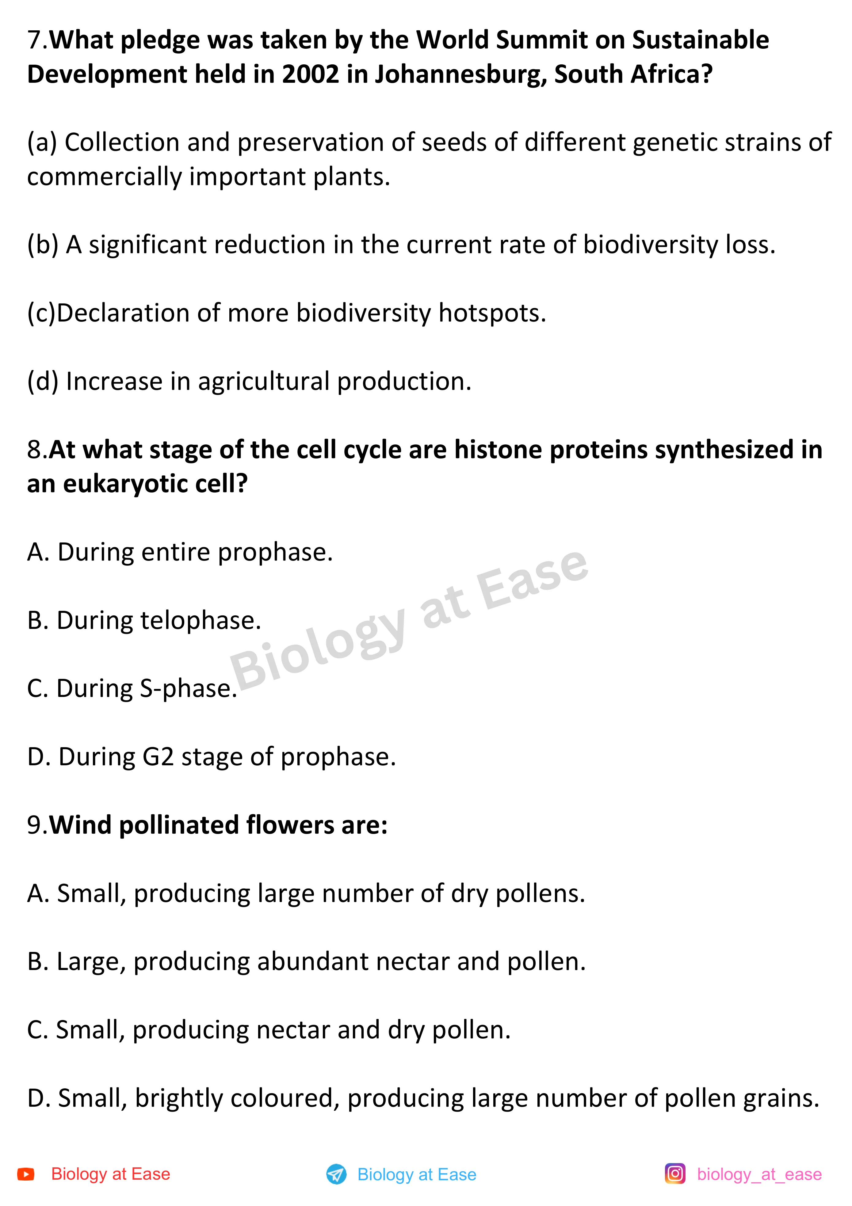 NEET Biology Full Mock 1 question sheet image 3