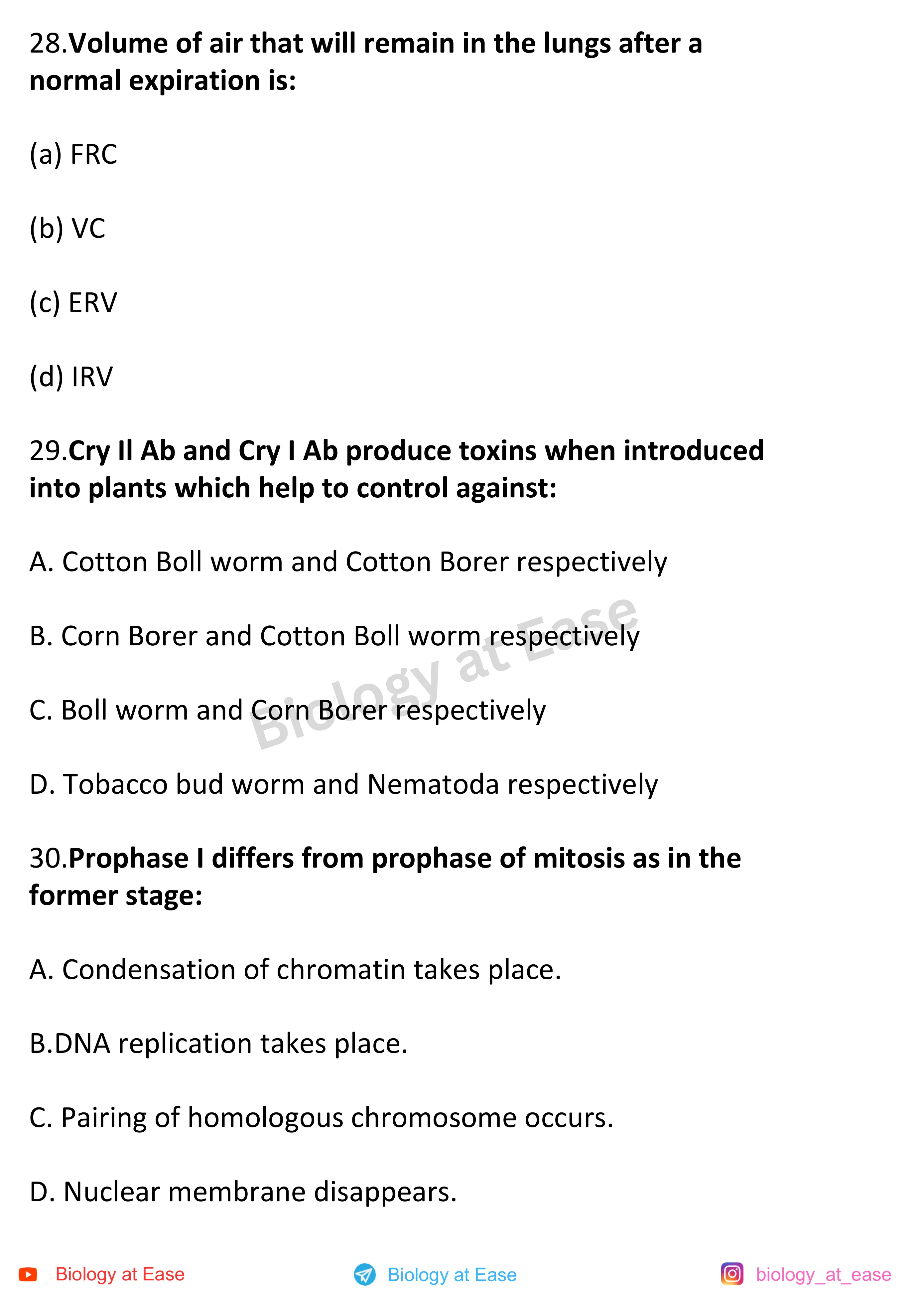 NEET Biology Full Mock 1 question sheet image 10