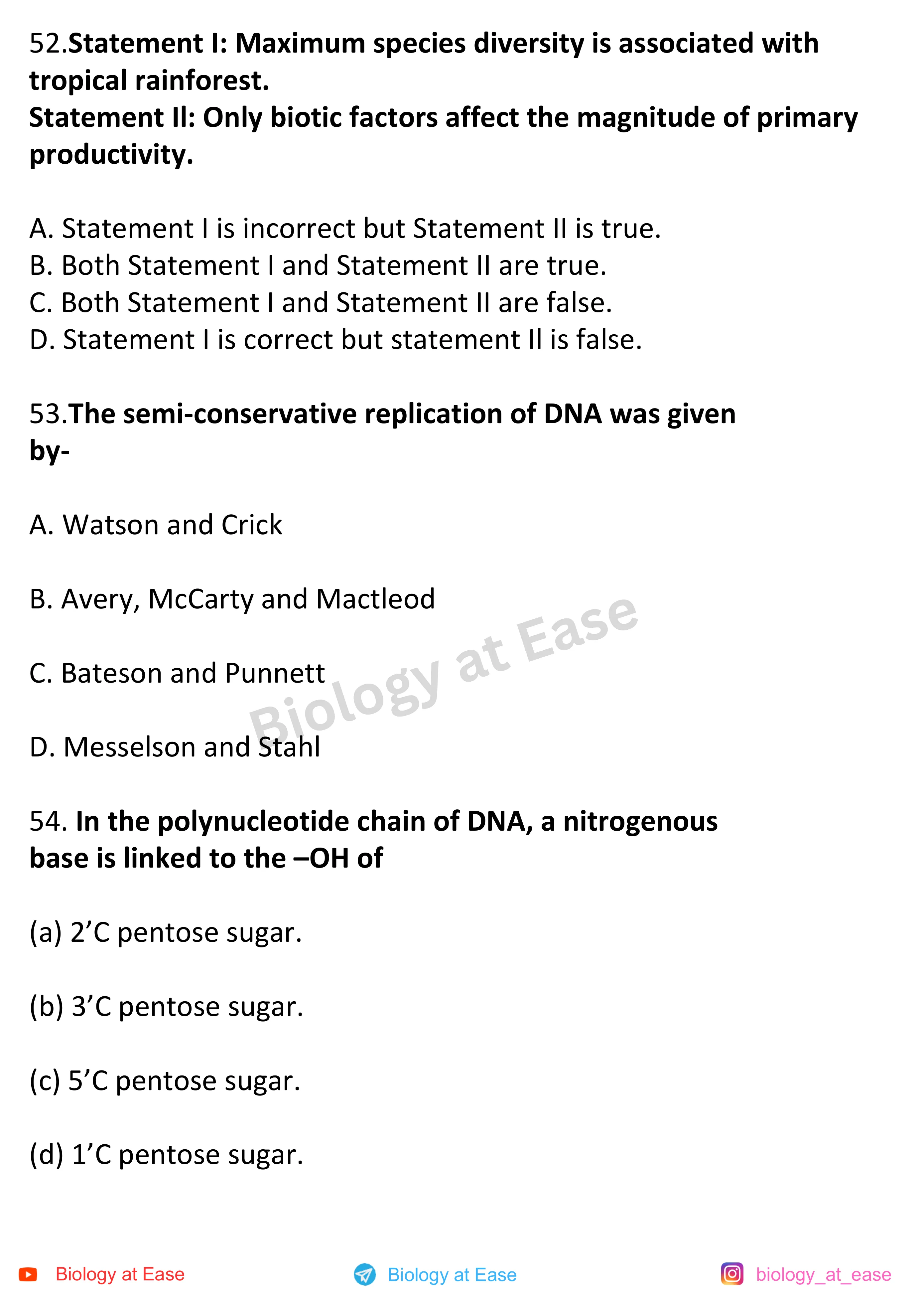 NEET Biology Full Mock 1 question sheet image 18
