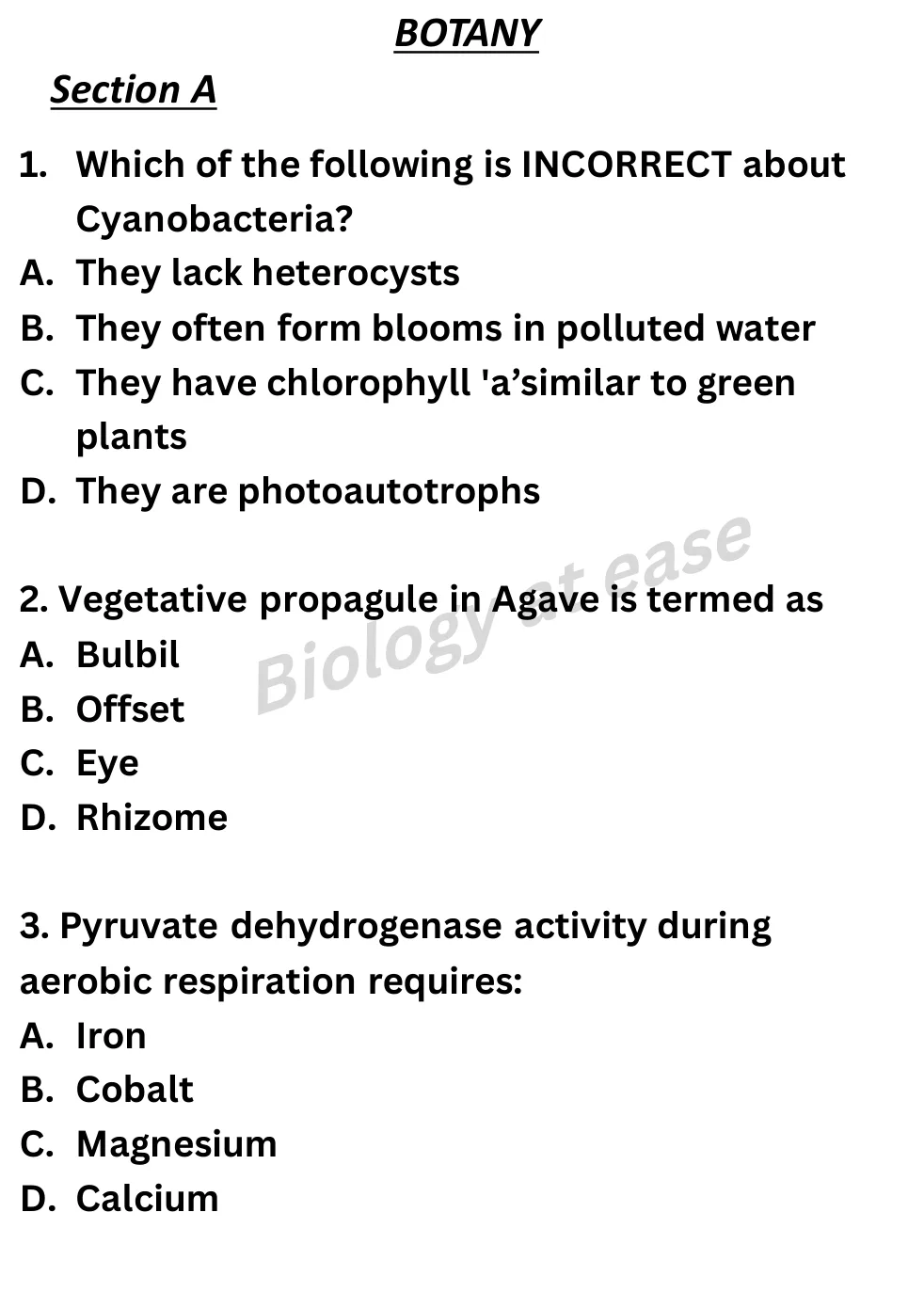 NEET Biology Full Mock 2 question sheet image 1