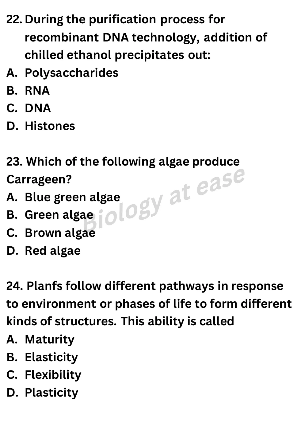 NEET Biology Full Mock 4 question sheet image 10