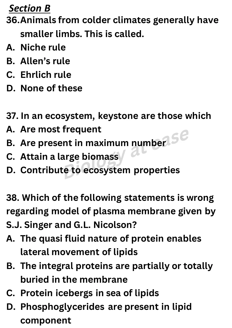 NEET Biology Full Mock 4 question sheet image 15
