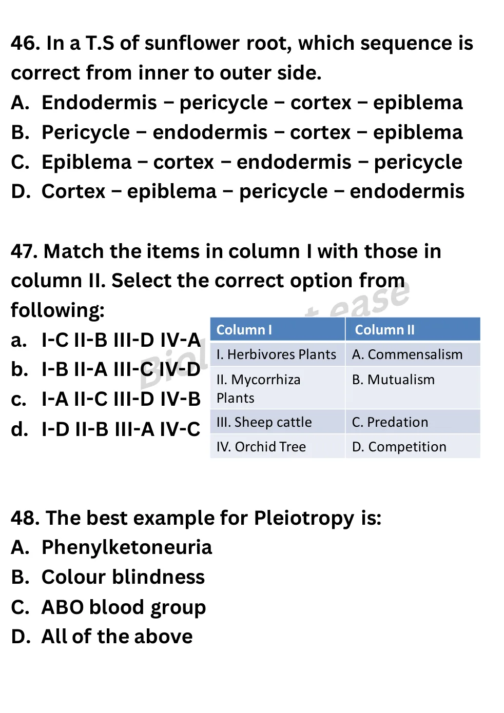 NEET Biology Full Mock 4 question sheet image 19