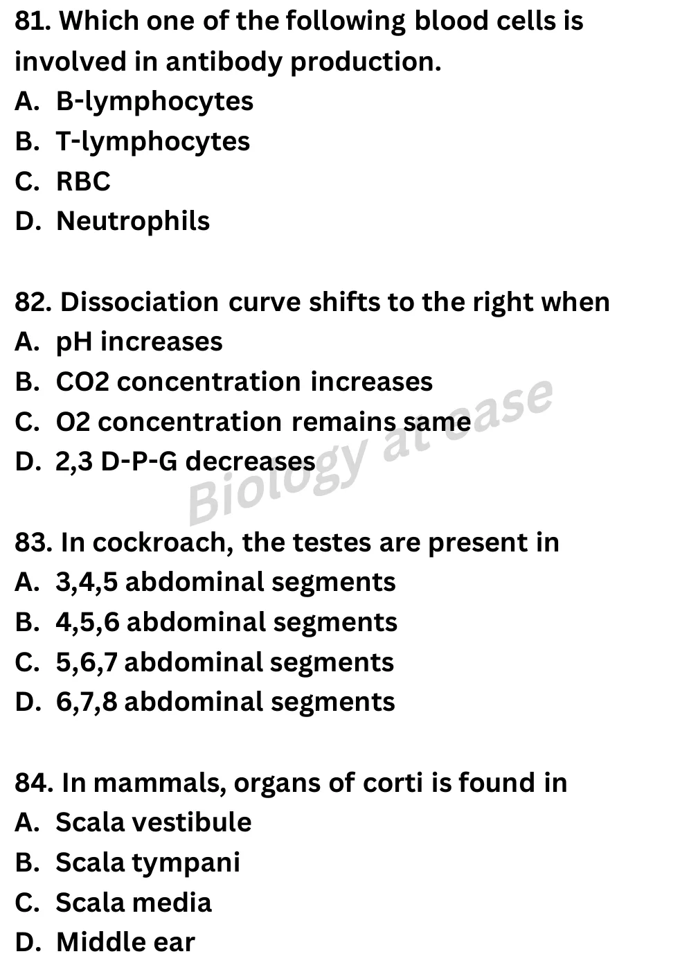 NEET Biology Full Mock 4 question sheet image 33
