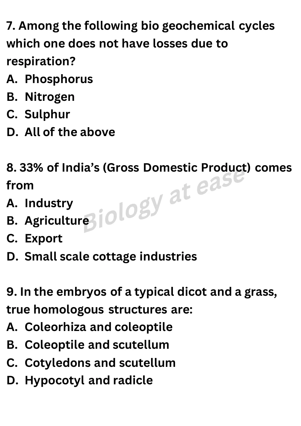 NEET Biology Full Mock 6 question sheet image 3