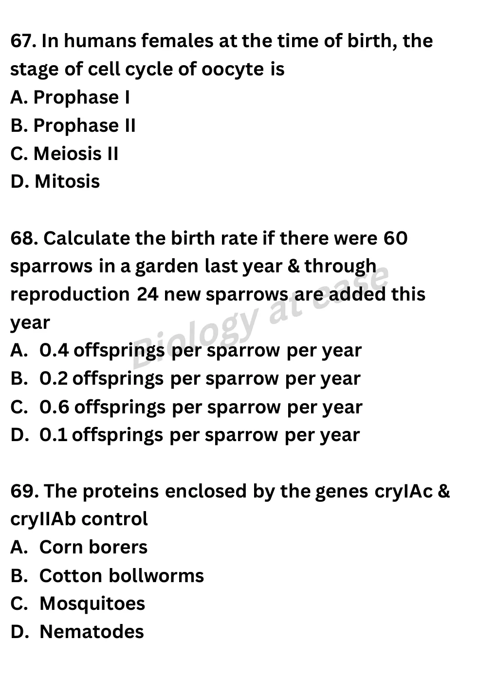 NEET Biology Full Mock 6 question sheet image 26