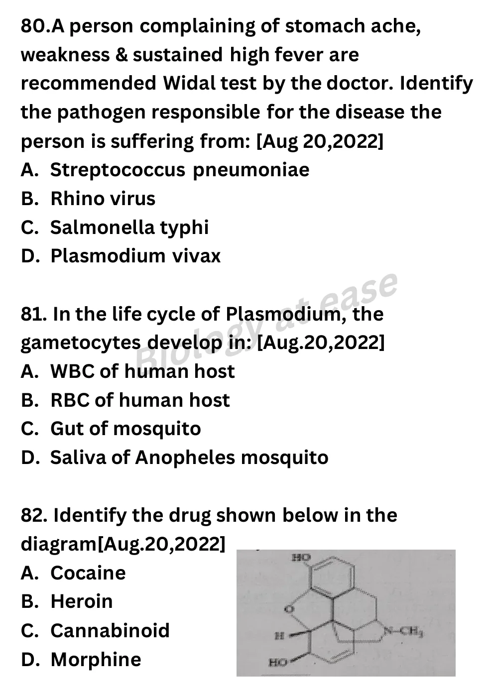NEET Biology Full Mock 7 question sheet image 31
