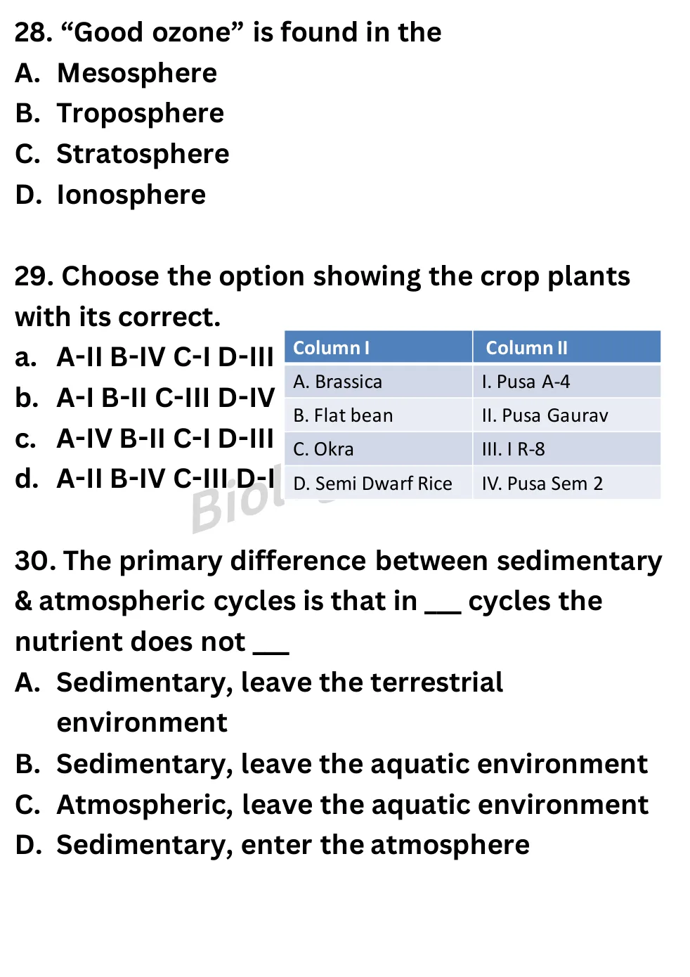 NEET Biology Full Mock 8 question sheet image 11