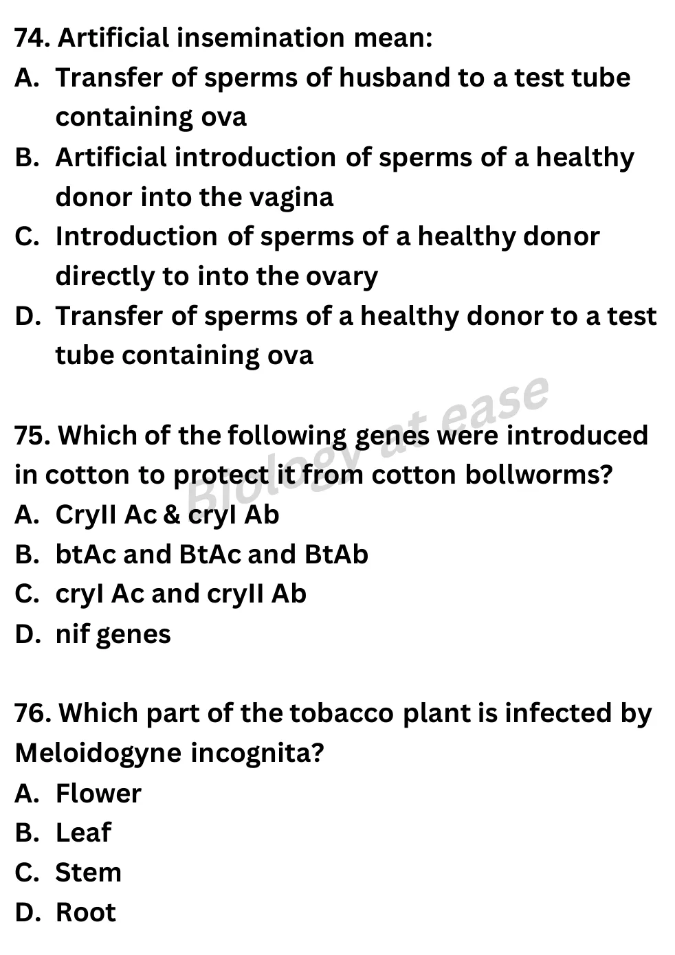 NEET Biology Full Mock 8 question sheet image 28