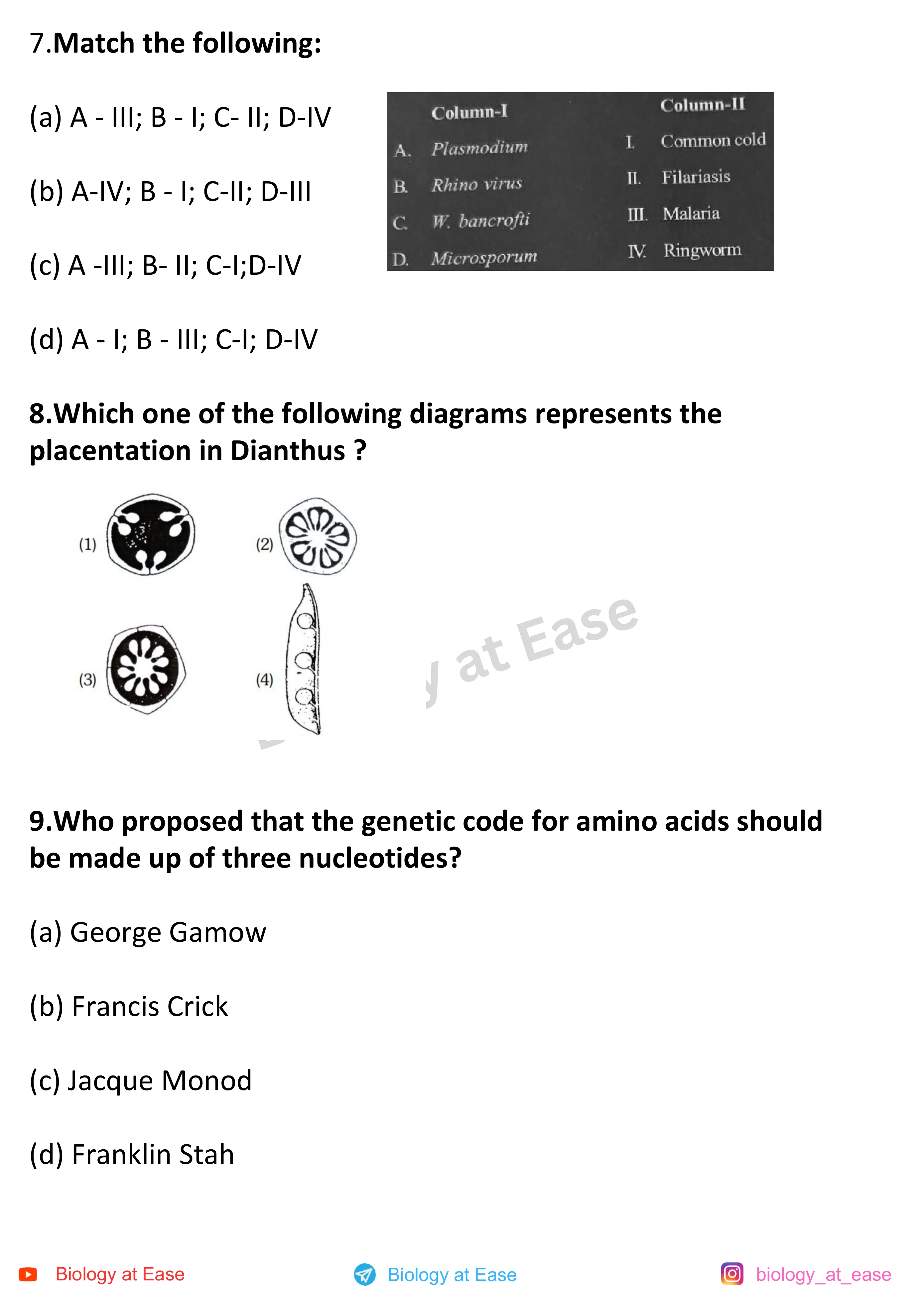 NEET Biology Full Syllabus Mock question sheet image 3