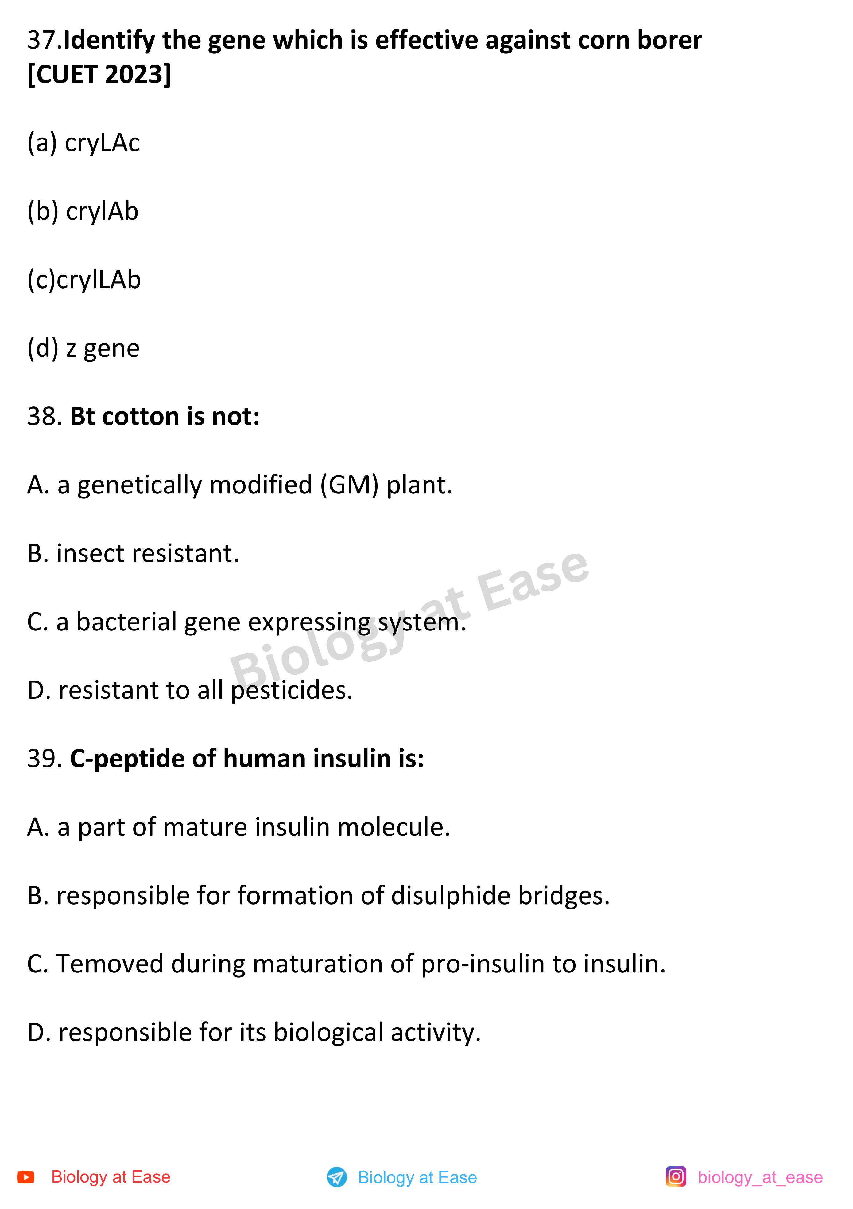 NEET Biology Full Syllabus Mock question sheet image 13